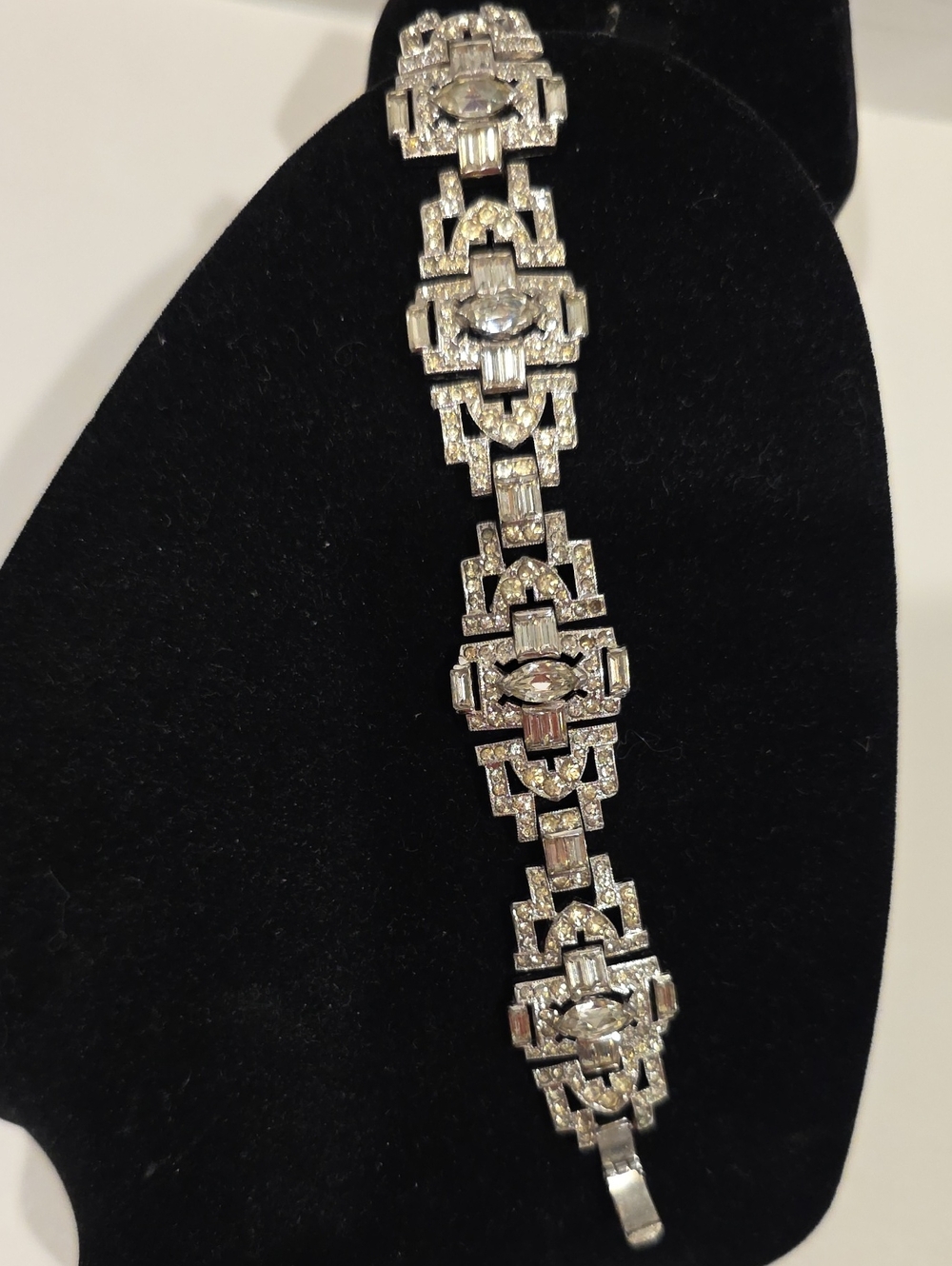Vintage 1930s KTF (Trifari) Art Deco rhinestone baquette Bracelet